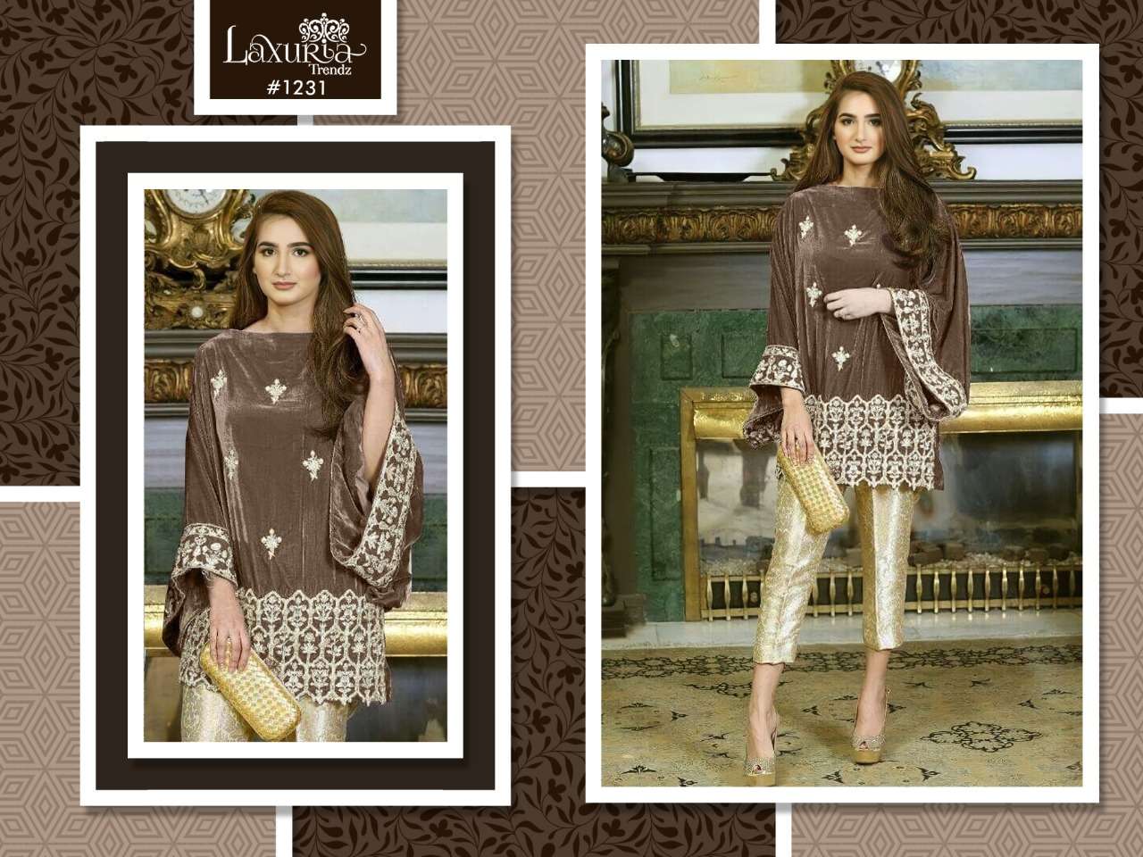 laxuria trendz 1231 velvet fancy designer full stich collection wholesale  price surat