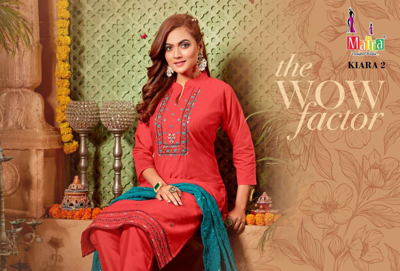 maira kiara vol-2 201-208 series bombay silk stich suits launching new catalogue wholesaler surat 