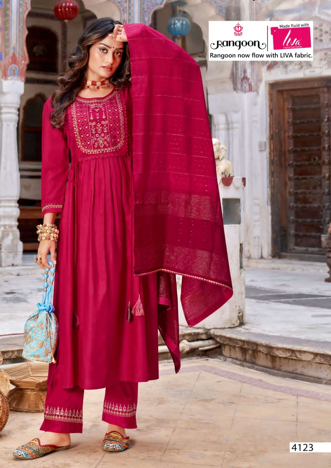 naira 4121-4126 series by rangoon stylish designer kurti new catalogue collection