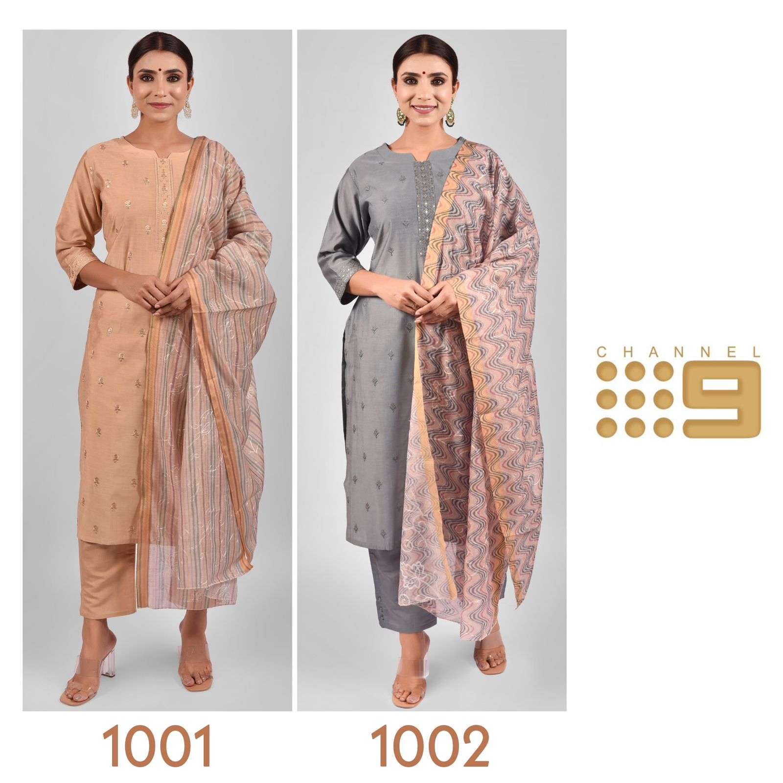 1001 and 1002 by channel 9 pure viscose silk stylish kurti catalogue wholesaler surat 