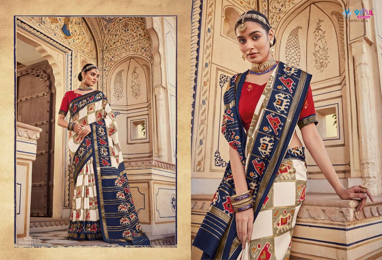 aroma silk by vipul fashion fancy designer saree latest catalogue online supplier surat 