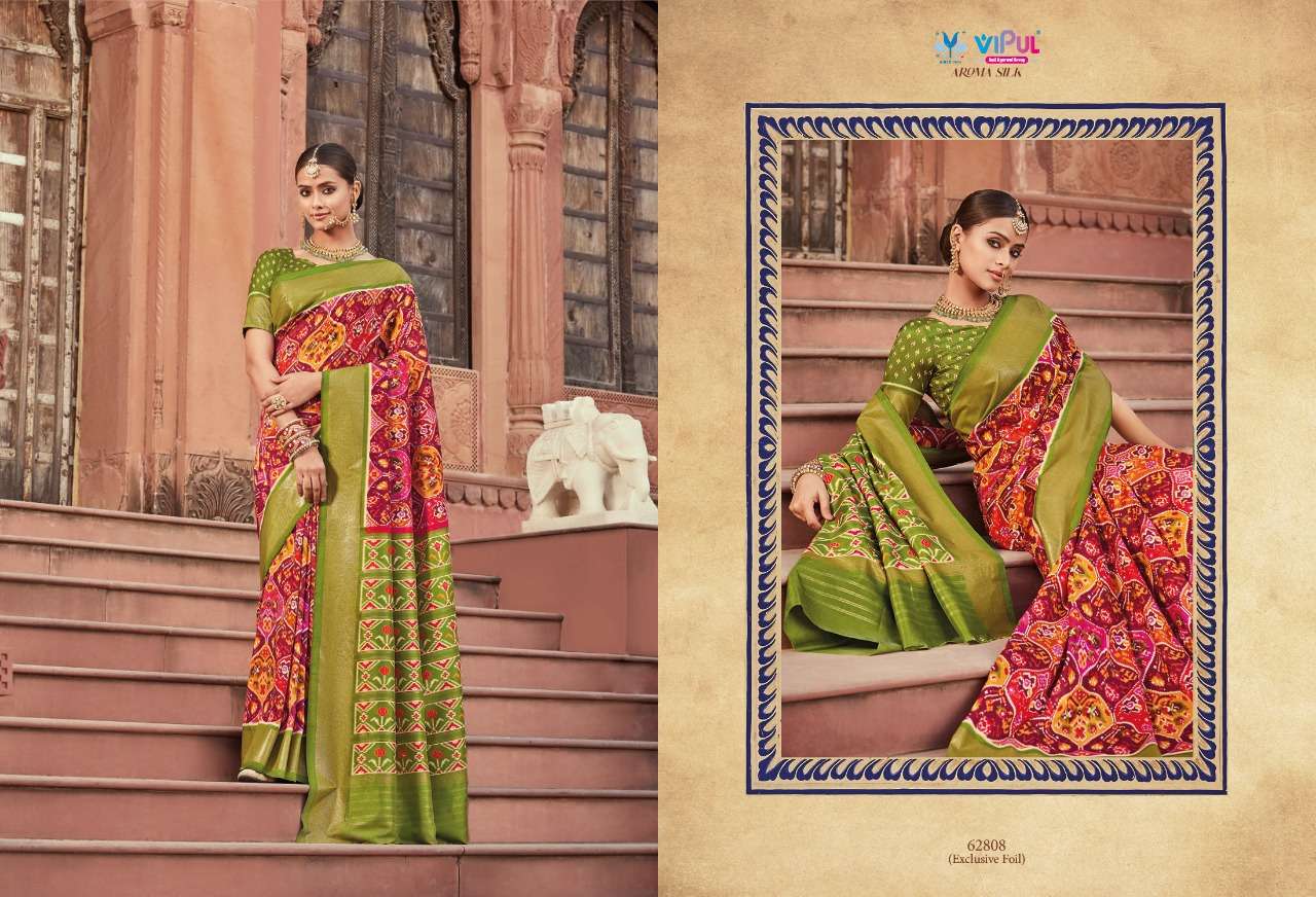 aroma silk by vipul fashion fancy designer saree latest catalogue online supplier surat 