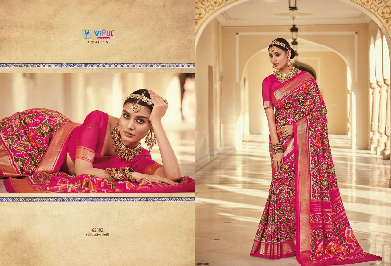 aroma silk by vipul fashion fancy designer saree latest catalogue online supplier surat 