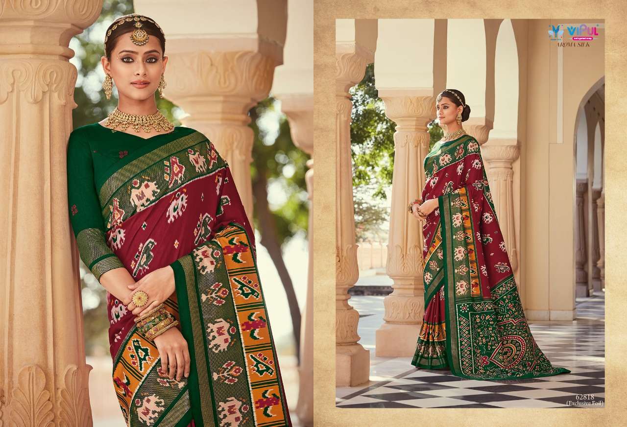 aroma silk by vipul fashion fancy designer saree latest catalogue online supplier surat 