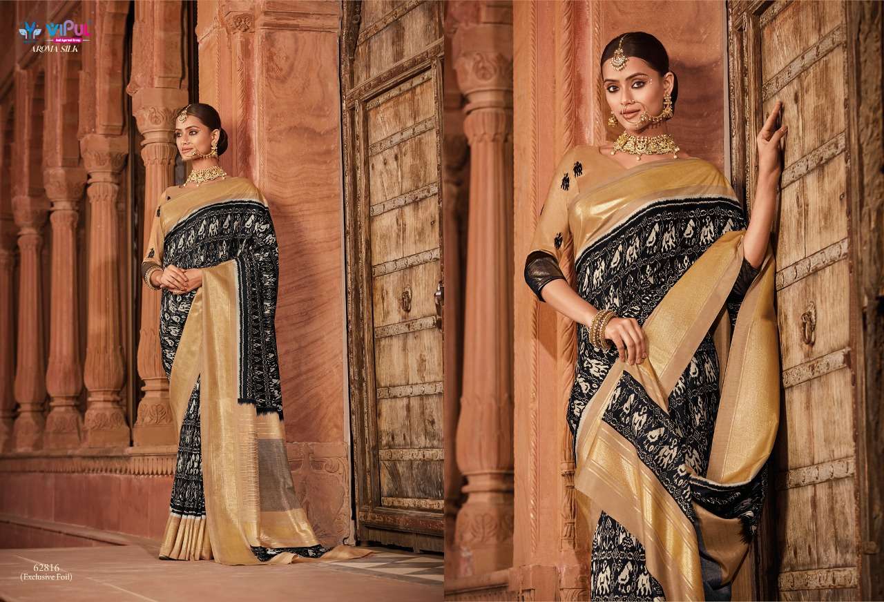 aroma silk by vipul fashion fancy designer saree latest catalogue online supplier surat 