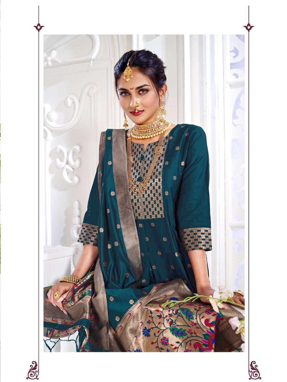 paithni gown by smit creation fancy designer gown with dupatta new catalogue 