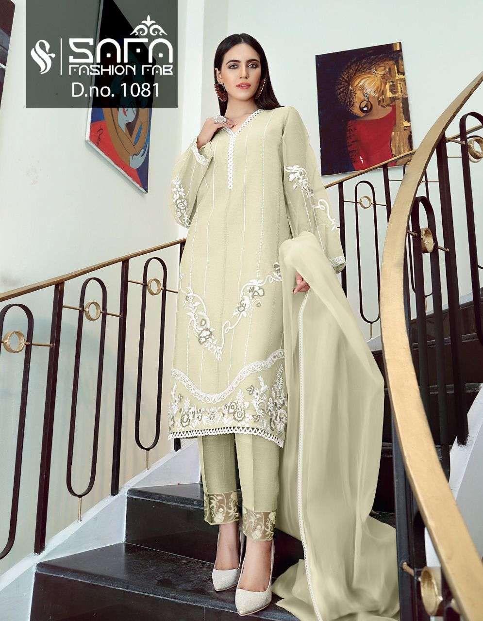 Buy White Georgette Designer Pakistani Suit Online From Wholesalez.