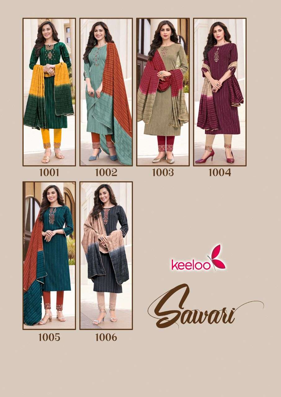 sawari by keeloo kurti pant with dupatta catalogue wholesaler surat 