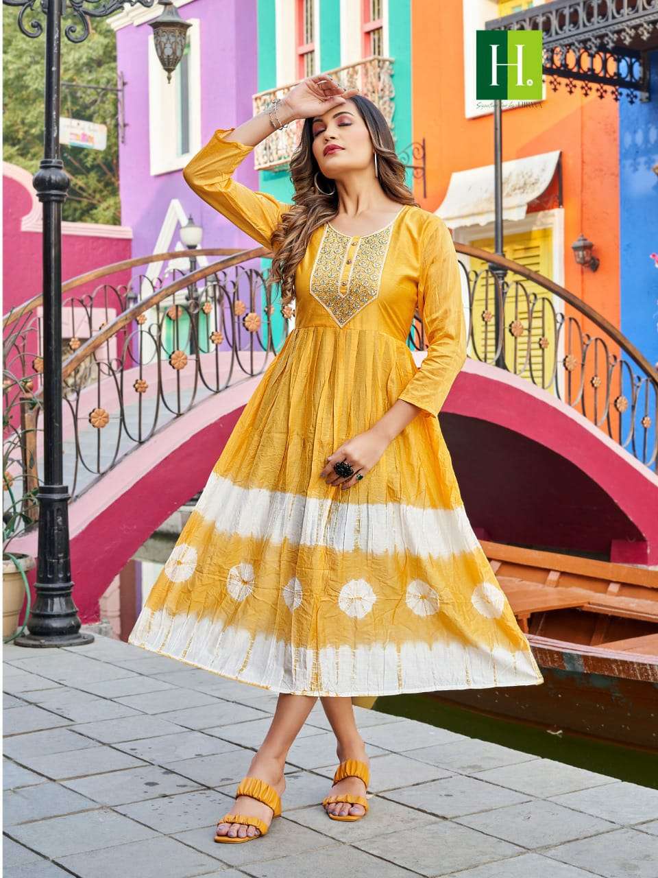 suhana by hirwa fancy designer flare style kurti catalogue collection 2022 