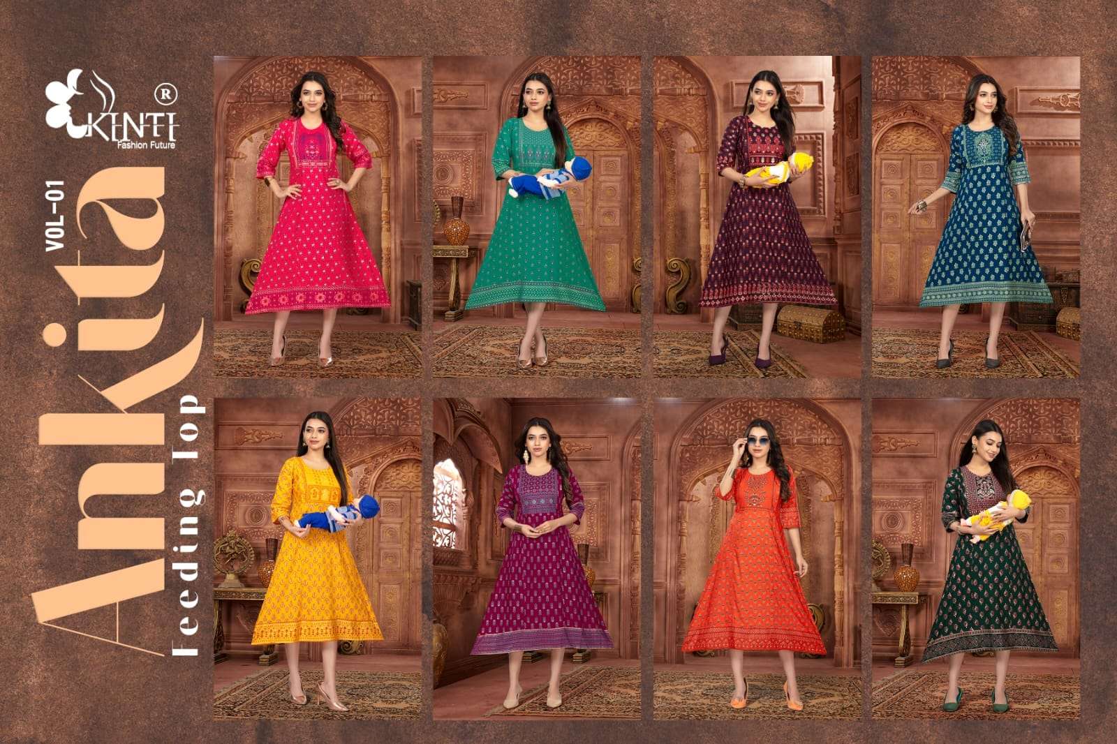 ankita vol-1 by kinti fashion fancy designer kurtis catalogue online wholesaler surat 