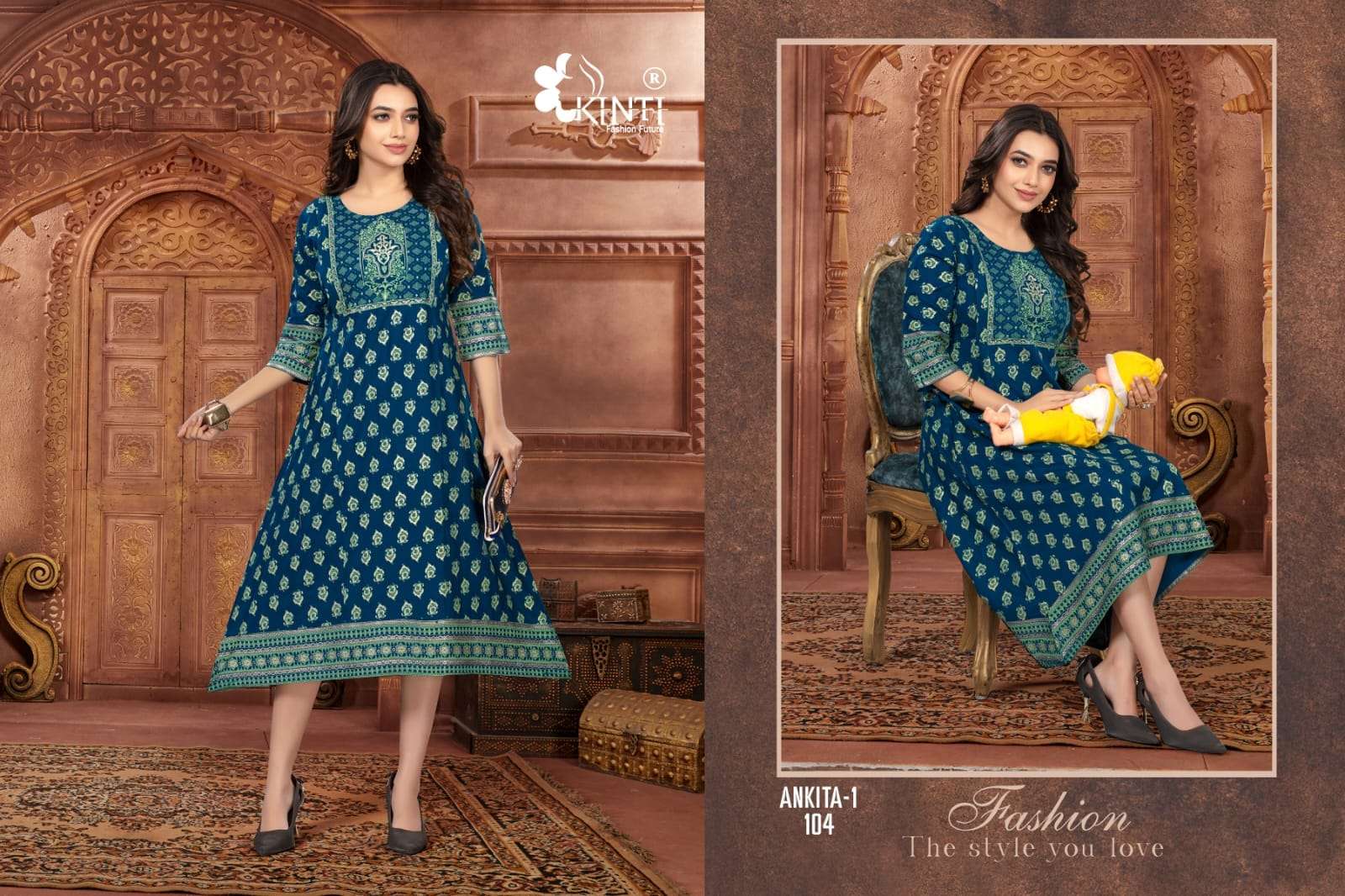 ankita vol-1 by kinti fashion fancy designer kurtis catalogue online wholesaler surat 