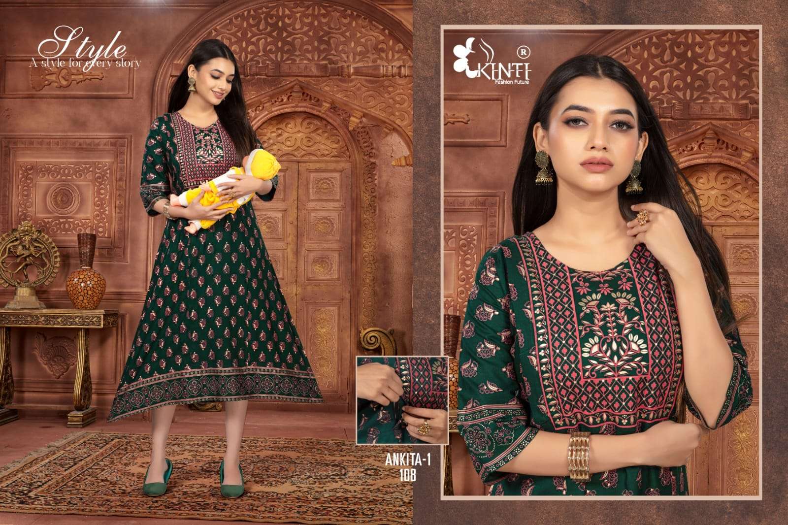 ankita vol-1 by kinti fashion fancy designer kurtis catalogue online wholesaler surat 