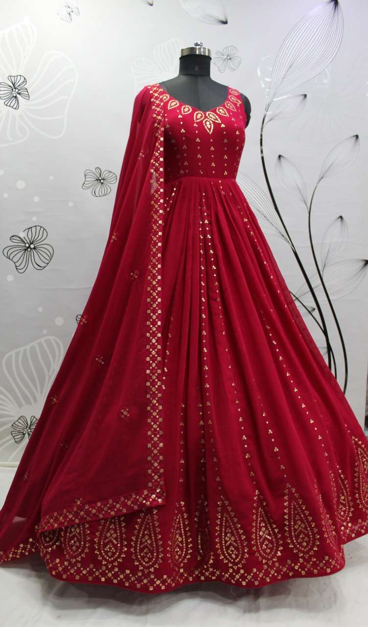 Aashirwad Creation Leela Georgette Heavy Embroidery Designer Ready Made  Suits Wholesaler Surat