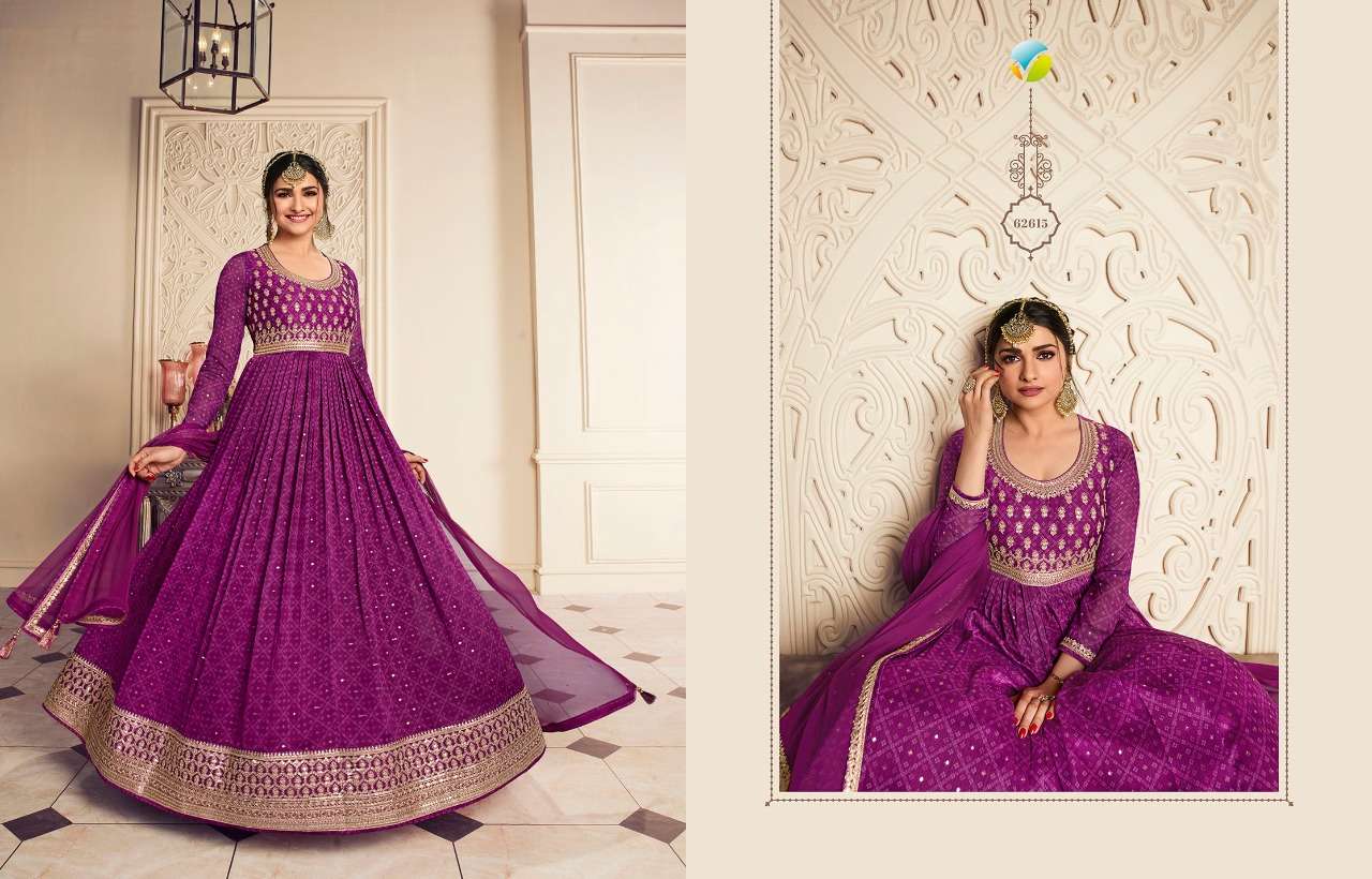 KARVA BY VINAY FASHION 66211 TO 66216 SERIES DESIGNER FESTIVE SUITS  BEAUTIFUL FANCY COLORFUL STYLISH PARTY WEAR & OCCASIONAL WEAR CHINNON  JACQUARD DRESSES AT WHOLESALE PRICE