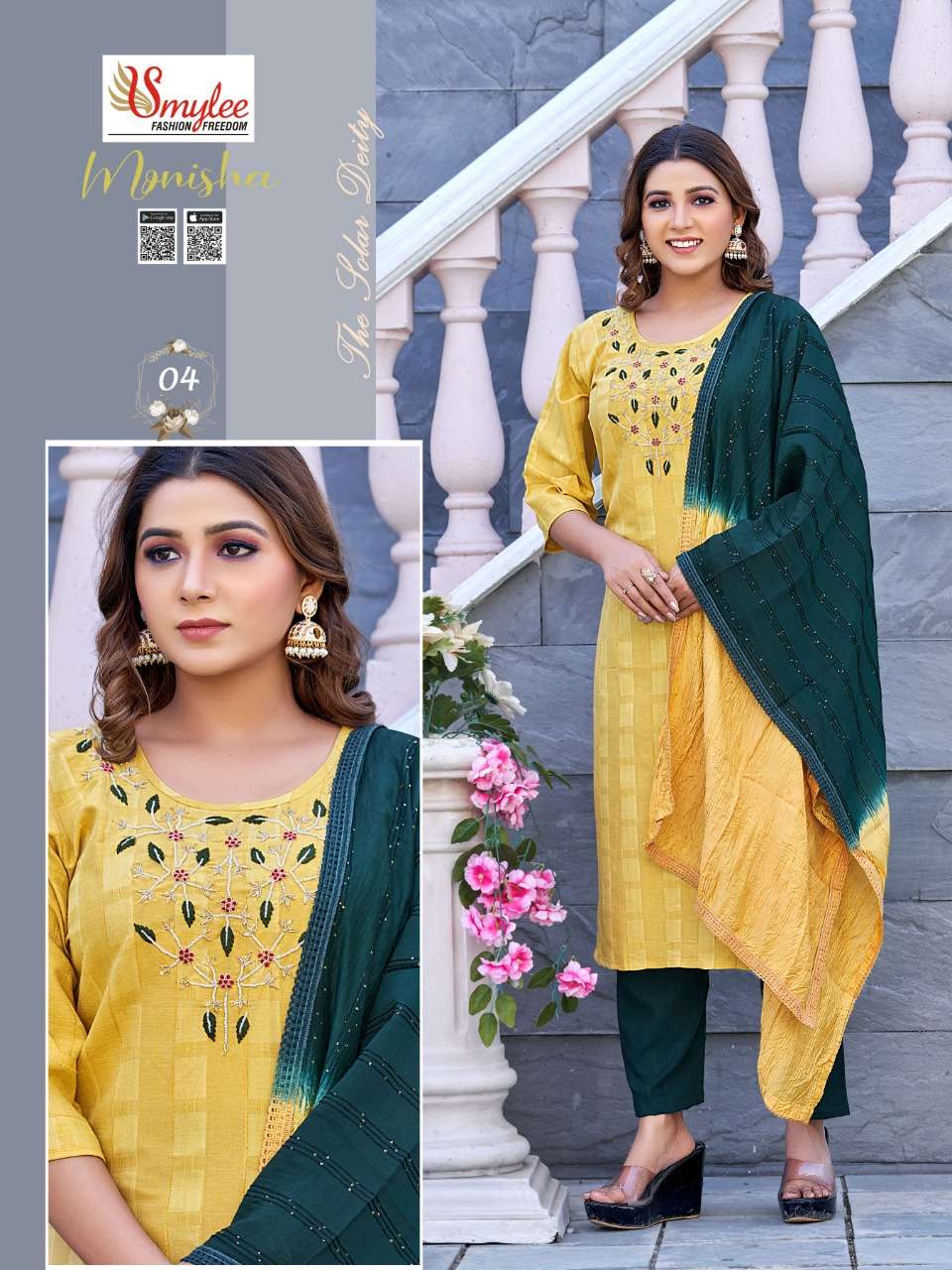 monisha by smylee fashion classy looks designer kurti catalogue wholesaler surat 