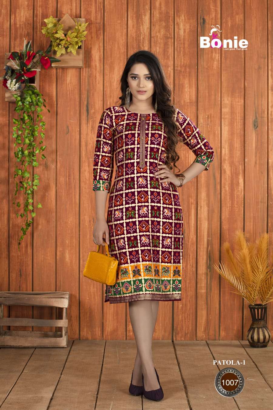 Bandhej Patola Silk Kurtis Online Shopping for Women at Low Prices