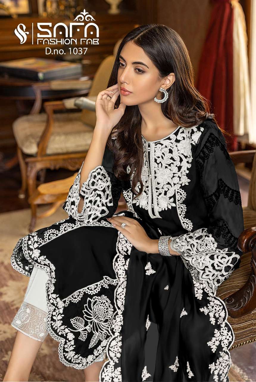 safa fashion fab 1037 series classy look designer pakistani readymade suits surat