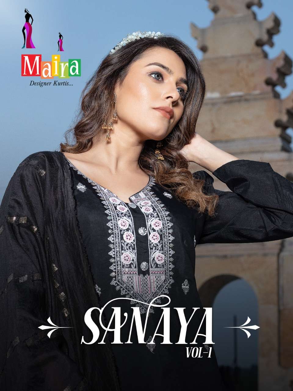 sanaya vol-1 by maira designer designer top botton with dupatta catalogue wholesaler surat 
