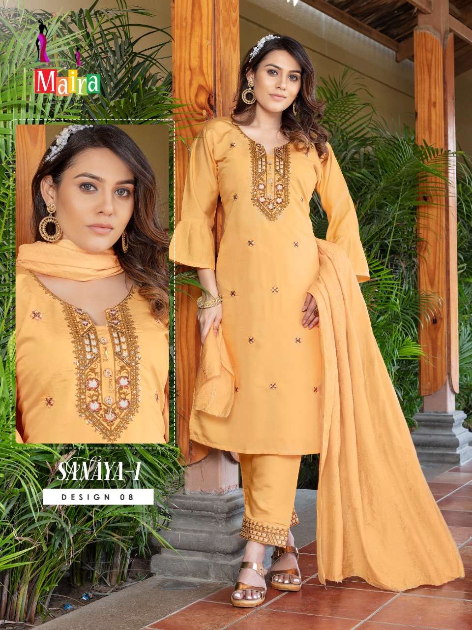 sanaya vol-1 by maira designer designer top botton with dupatta catalogue wholesaler surat 