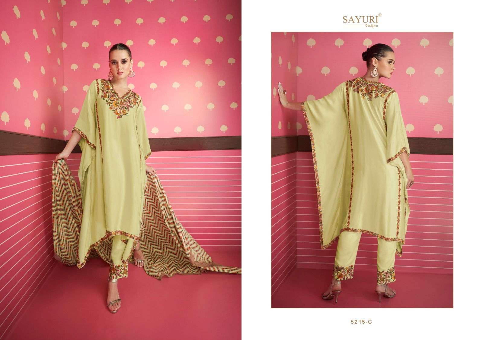 kaftan by sayuri designer fancy look designer kaftan with pant and dupatta new catalogue 2023 