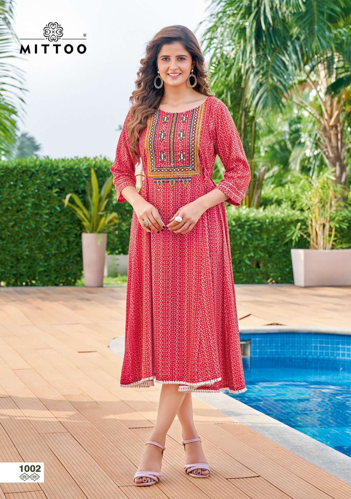 kanika by mittoo fancy designer long kurtis catalogue online supplier surat