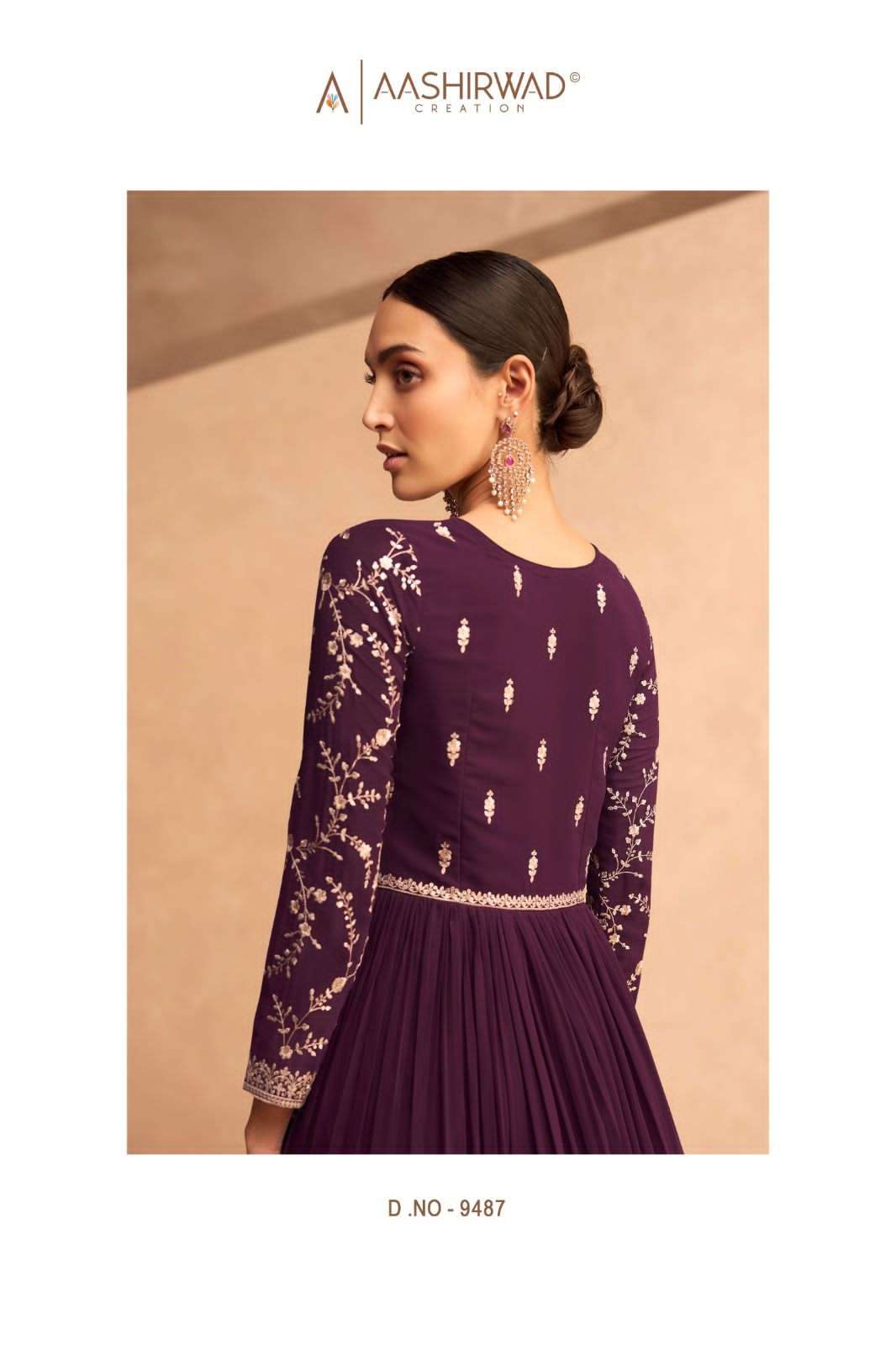 leela by aashirwad creation real georgette designer party wear gown with dupatta latest catalogue 