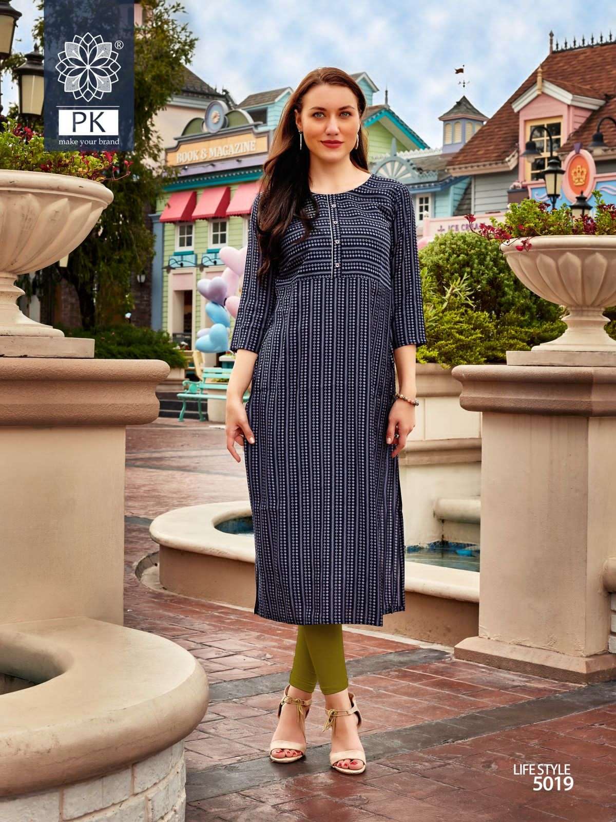 life style vol-5 by pk trendy designer kurtis catalogue online market surat 