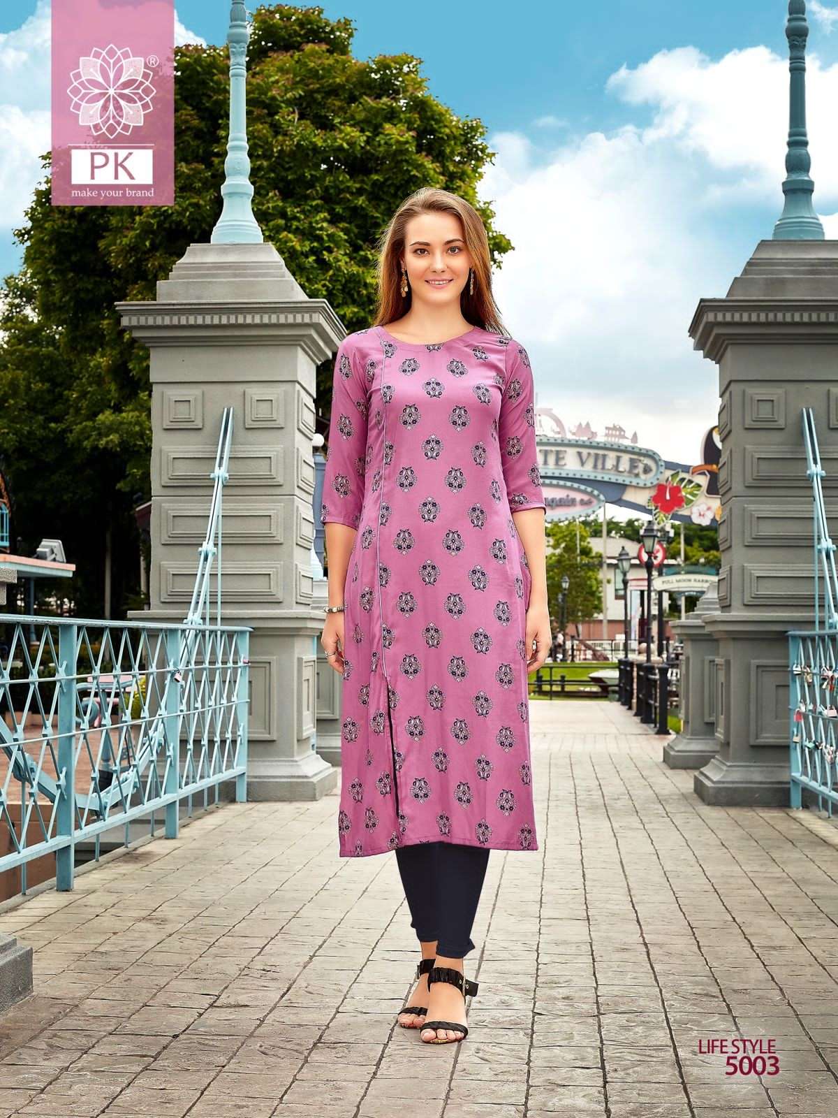 life style vol-5 by pk trendy designer kurtis catalogue online market surat 