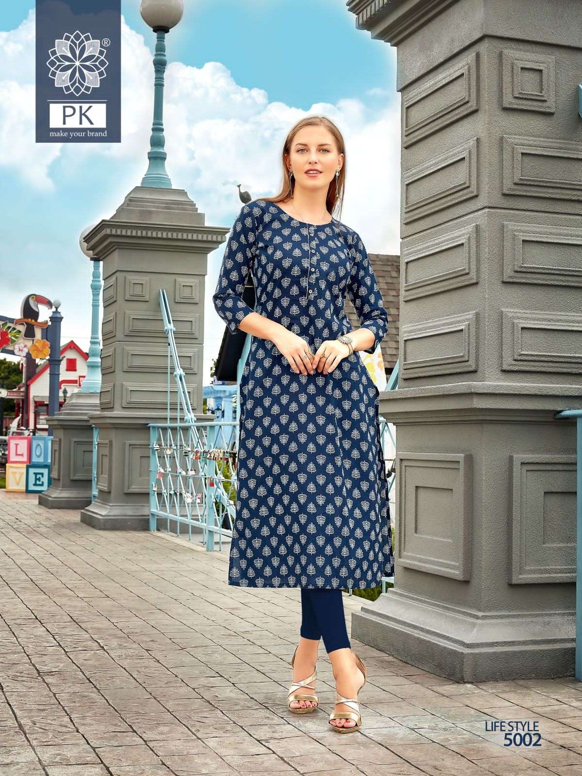 life style vol-5 by pk trendy designer kurtis catalogue online market surat 