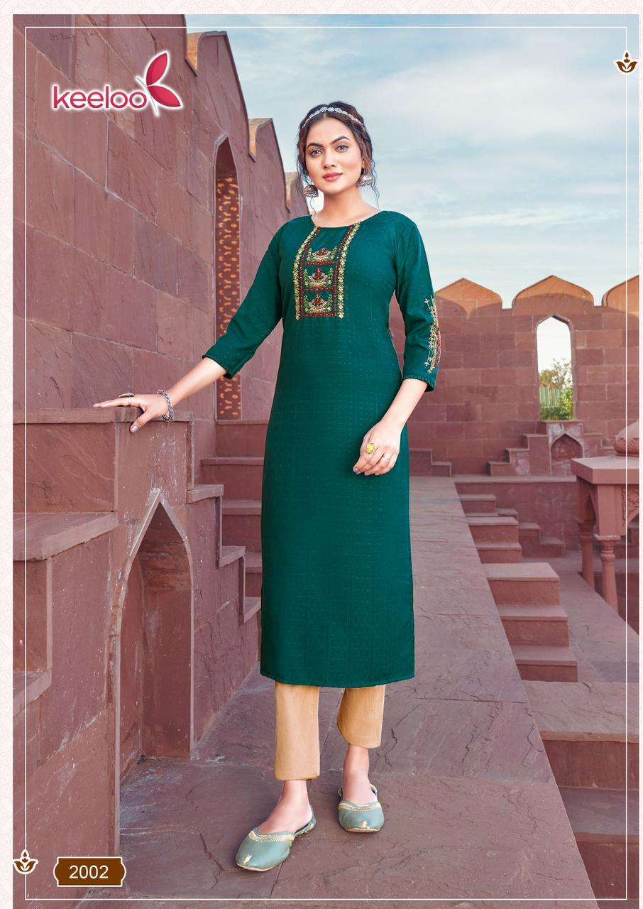 rosie vol-2 by keeloo viscose dobby kurtis catalogue wholesale price surat 