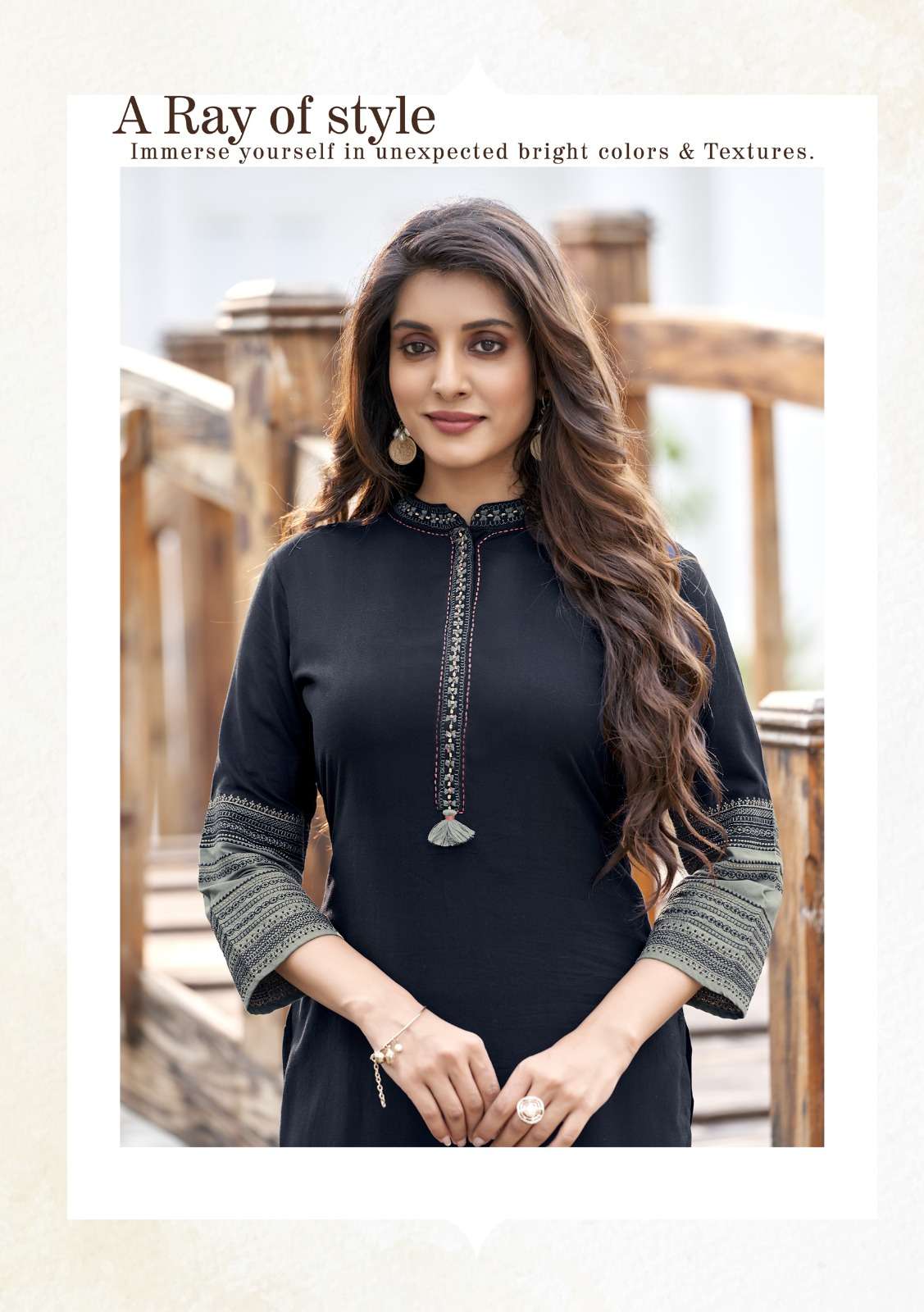 salonee vol 3 by wooglee heavy rayon with work designer kurtis