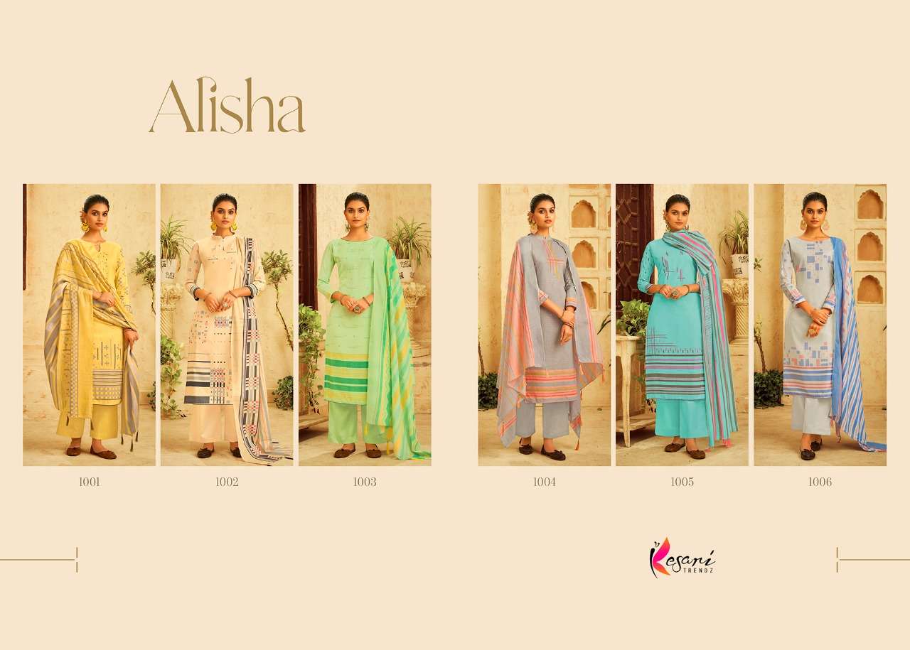 alisha by kesari trendz lawn cotton designer salwar kameez catalogue wholesale price surat 