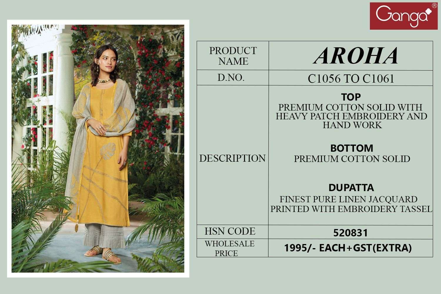 GANGA TRACEY 1759 PREMIUM COTTON LINEN PRINTED CASUAL WEAR COLLECTION