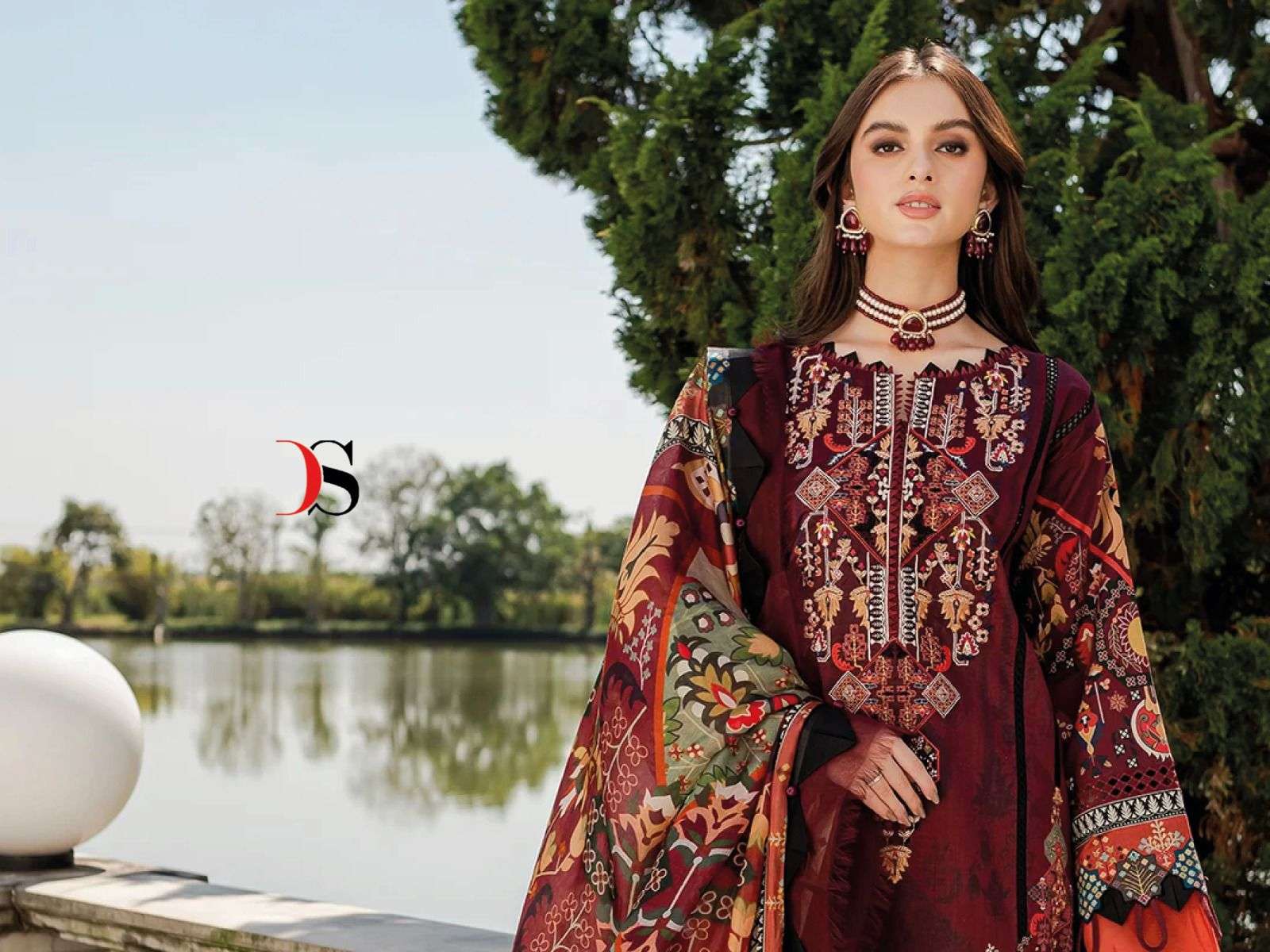 cotton dress material with chiffon dupatta online