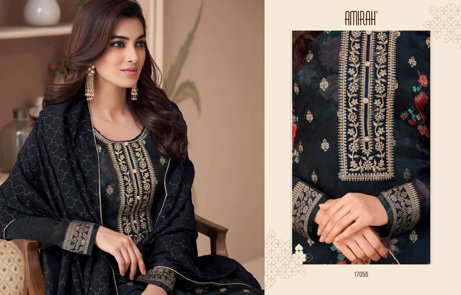 feeza by amirah stylish top bottom with dupatta catalogue manufacturer surat 