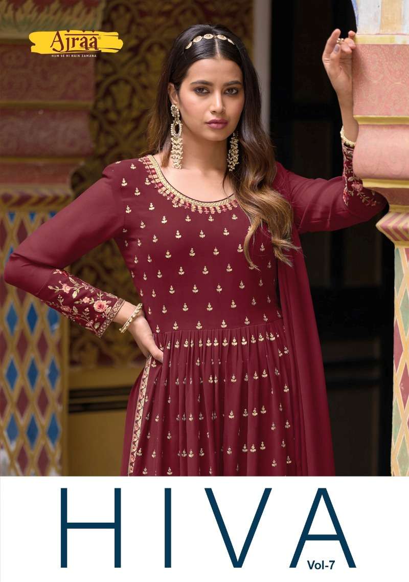 hiva vol-7 by ajraa readymade designer party wear salwar suits catalogue design 2023 