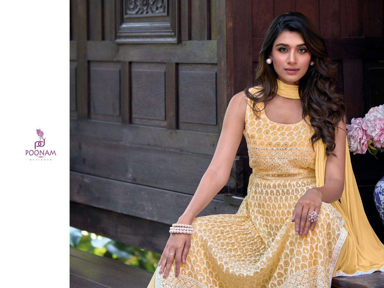 hurab by poonam designer nayra kurti with sharara and dupatta latest catalogue surat 