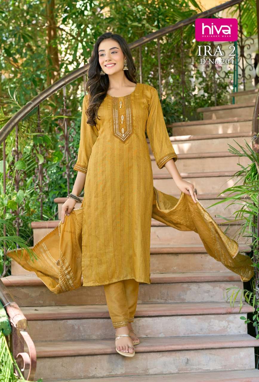 ira vol-2 by hiva stylish look designer kurtis catalogue exporter surat 