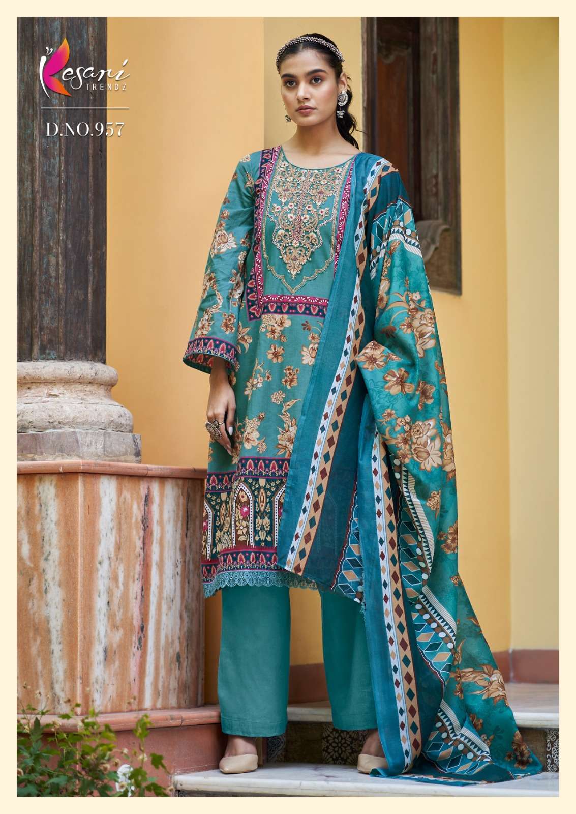 jannat e noor by kesari trendz designer top botton and dupatta latest catalogue wholesaler surat