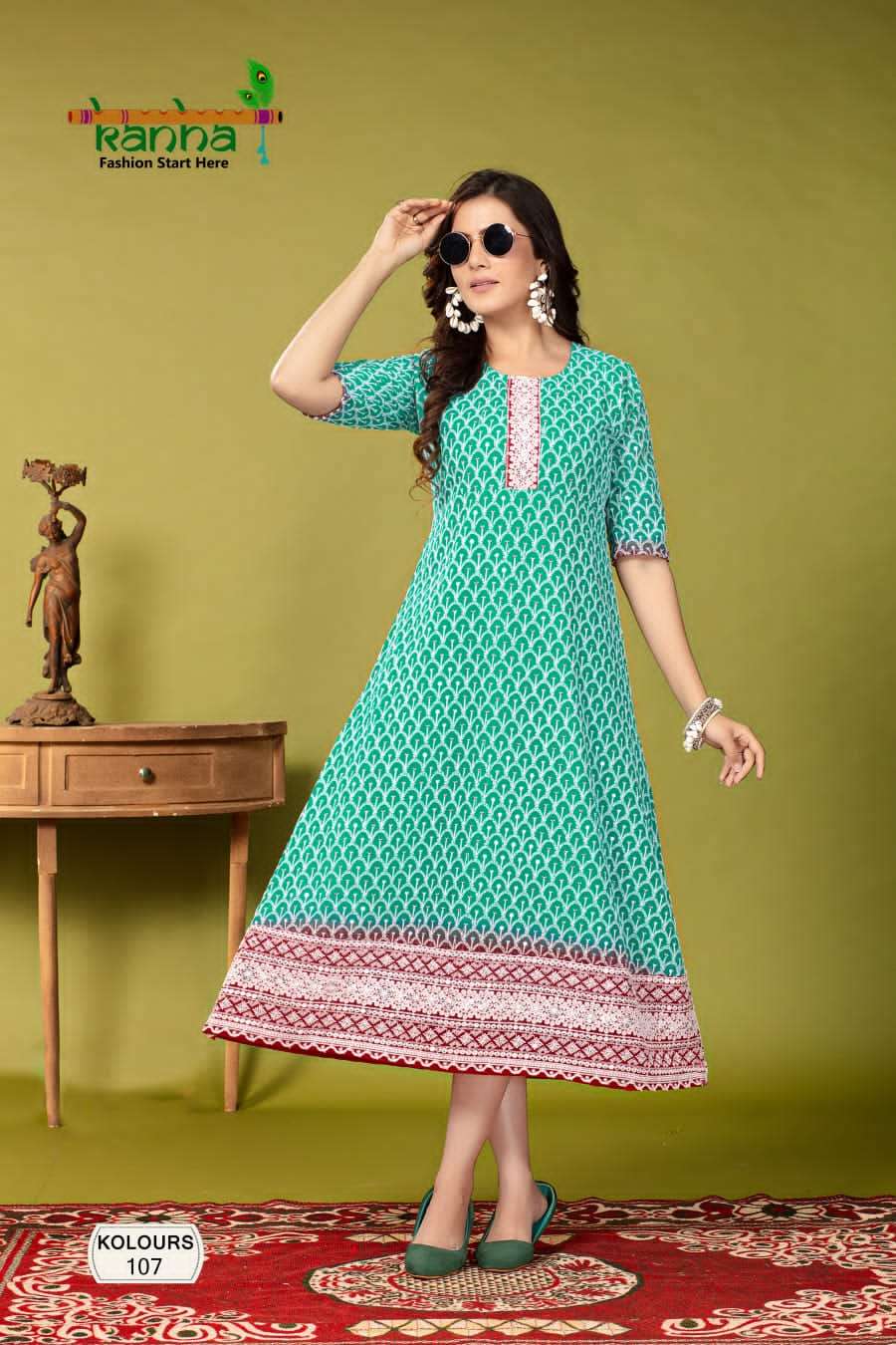 kolours by kanha long kurtis catalogue online supplier surat