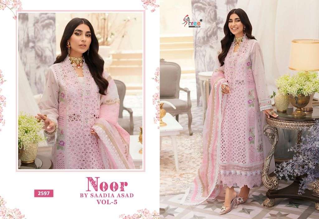 noor by saadia asad vol-5 by shree fabs unstich designer salwar kameez catalogue online dealer surat