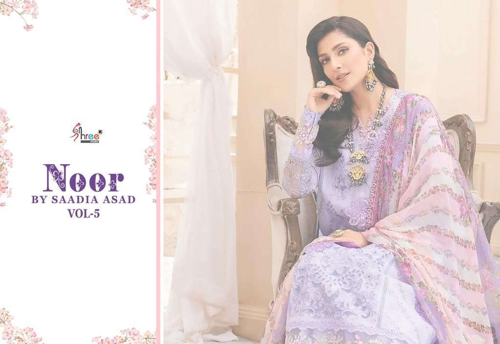 noor by saadia asad vol-5 by shree fabs unstich designer salwar kameez catalogue online dealer surat