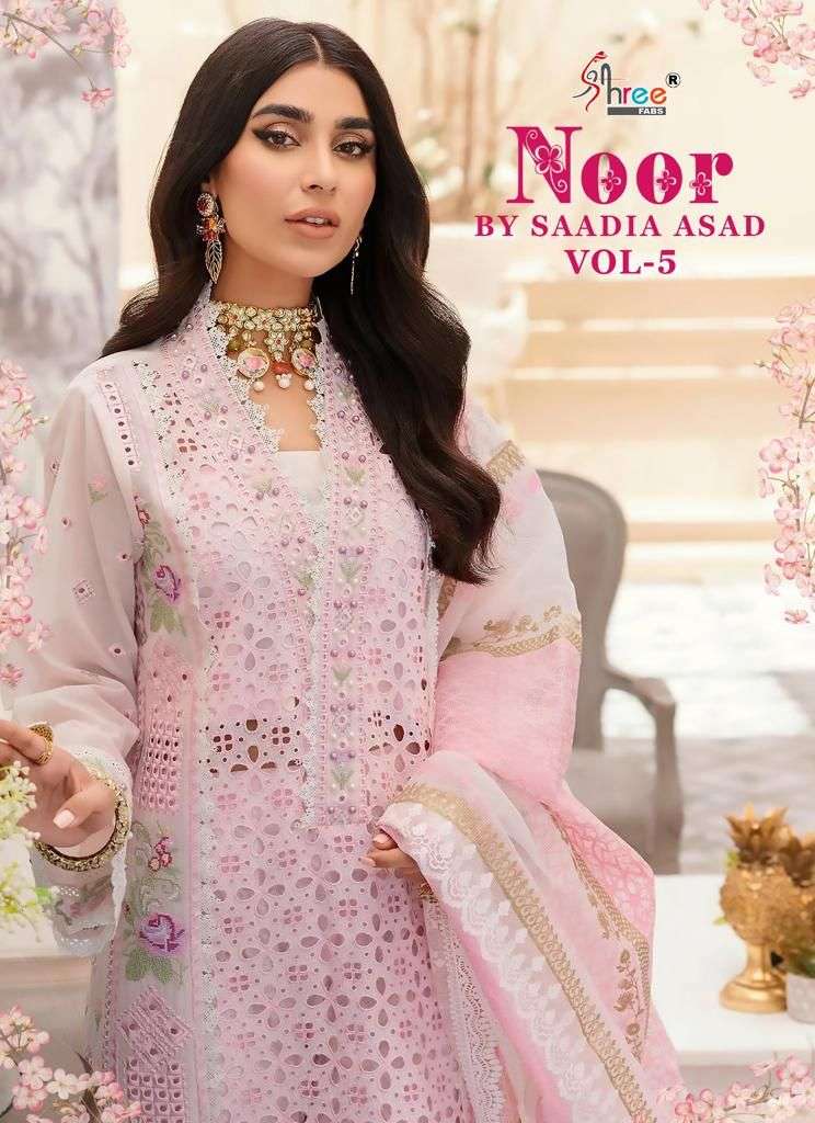 noor by saadia asad vol-5 by shree fabs unstich designer salwar kameez catalogue online dealer surat
