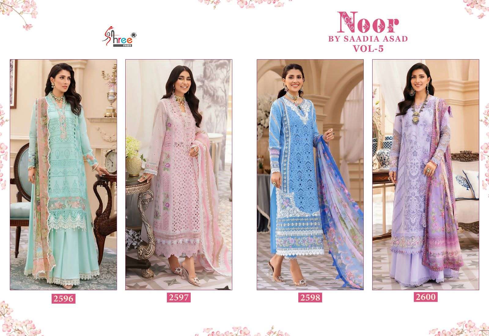 noor by saadia asad vol-5 by shree fabs unstich designer salwar kameez catalogue online dealer surat