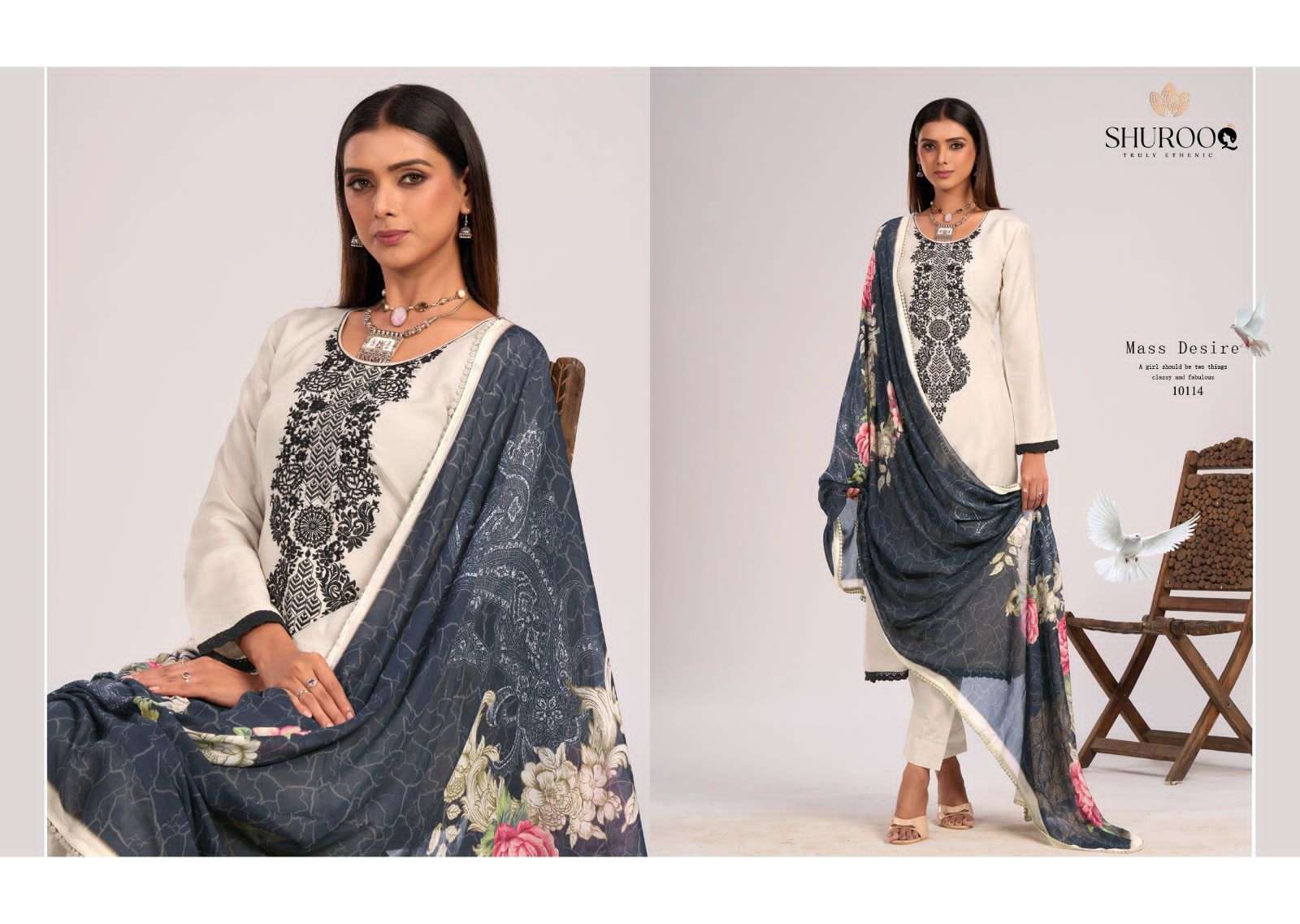 nusrat by shurooq exclusive designer top bottom with dupatta catalogue online dealer surat 