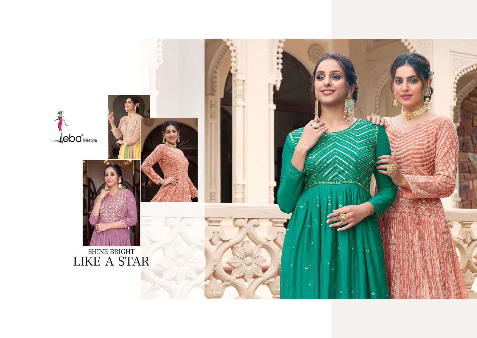 parisha by eba lifestyle stylish look designer party wear dress new catalogue manufacturer surat