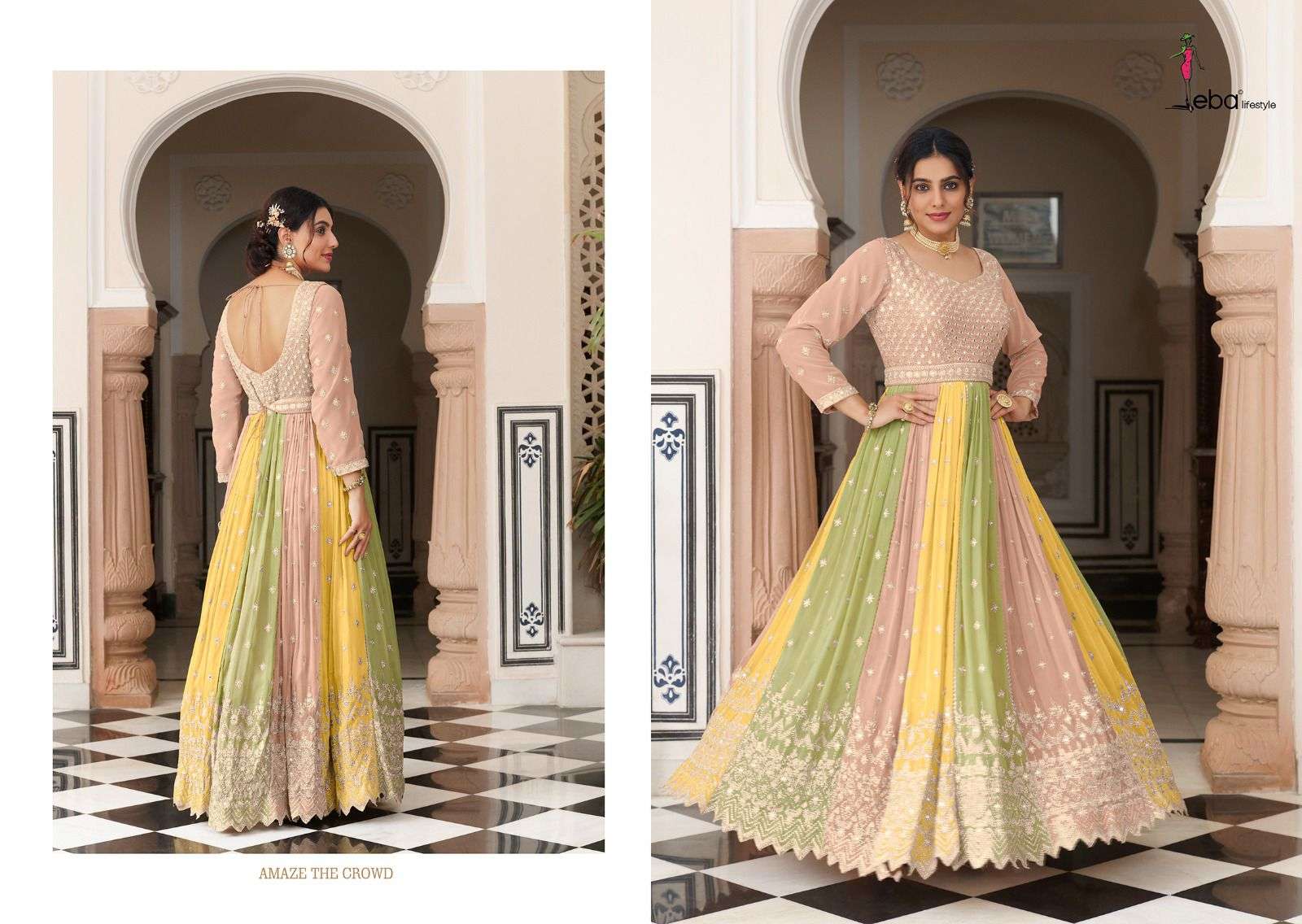 parisha by eba lifestyle stylish look designer party wear dress new catalogue manufacturer surat
