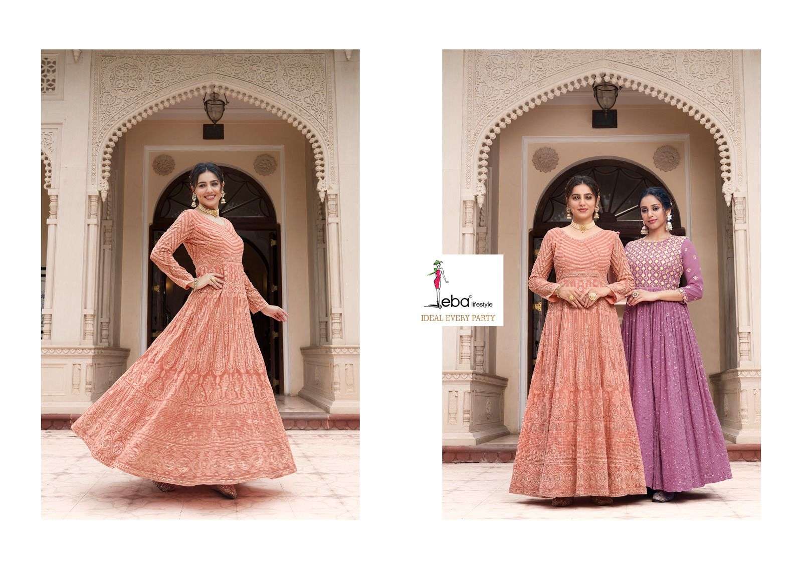 parisha by eba lifestyle stylish look designer party wear dress new catalogue manufacturer surat