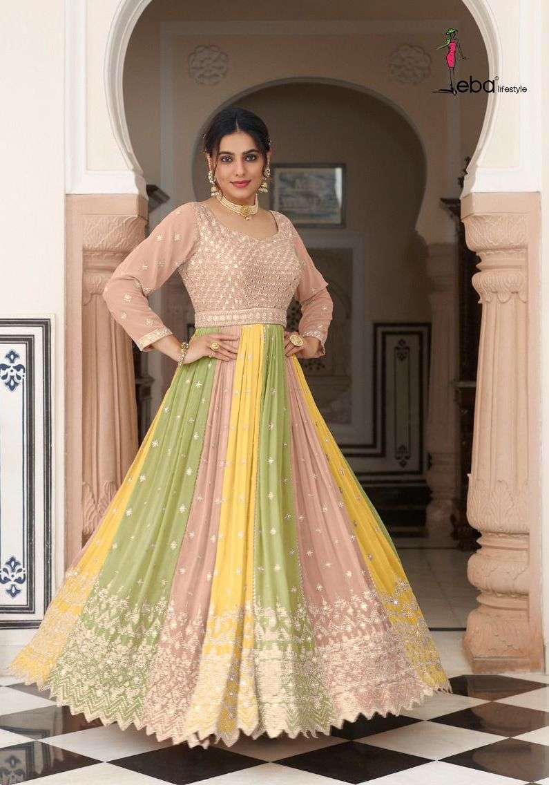parisha by eba lifestyle stylish look designer party wear dress new catalogue manufacturer surat