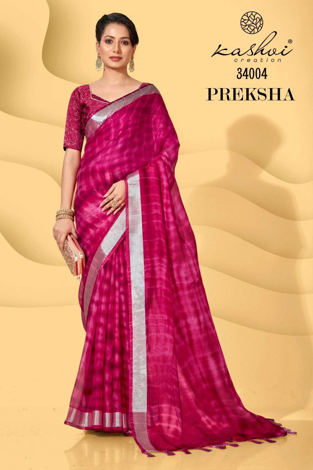 preksha by kashvi creation fine georgette designer saree catalogue exporter surat